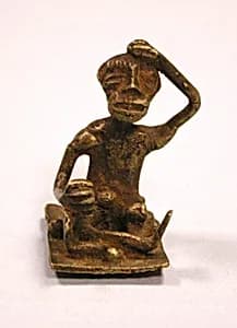 Gold Weight: Seated Male by Unknown Artist