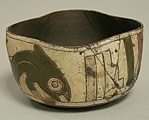 Greyware Bowl with Incised Fish by Unknown Artist