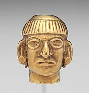 Head-form Bead by Moche artist(s)