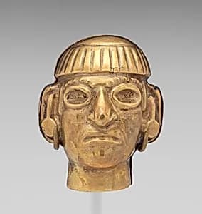 Head-form Bead by Moche artist(s)