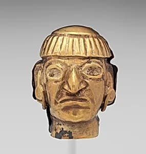 Head-form Bead by Moche artist(s)