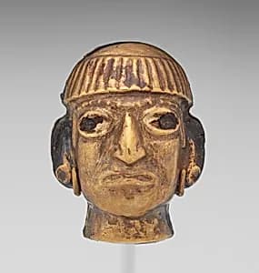 Head-form Bead by Moche artist(s)