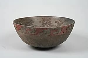 Painted bowl with geometric pattern by Unknown Artist
