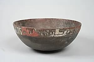 Painted bowl with geometric patterns by Unknown Artist