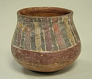 Painted jar with stripes by Unknown Artist