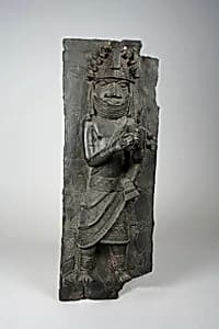 Plaque: Titleholder with Calabash Rattle by Unknown Artist