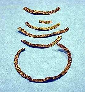 Seven Hammered Gold Strips by Unknown Artist