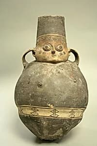 Single Spout Bottle in Figure Form by Unknown Artist
