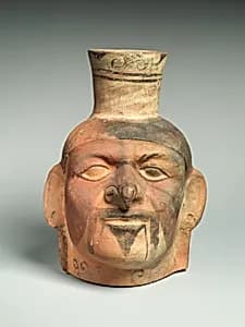 Single Spout Portrait Head Bottle by Unknown Artist