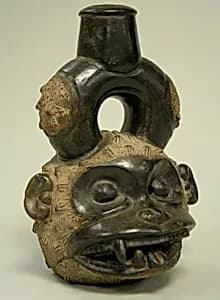 Stirrup Spout Bottle: Monkey Head by Unknown Artist