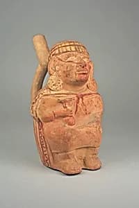 Stirrup Spout Bottle with Figure by Unknown Artist
