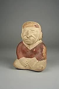 Stirrup Spout Bottle with Figure by Unknown Artist