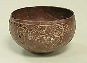 Stone Bowl with Inlays by Unknown Artist