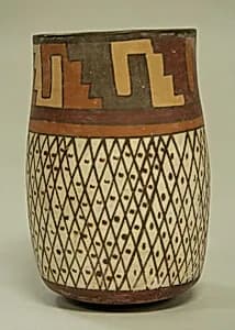 Tall Jar with Crosshatch Designs by Unknown Artist