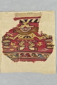 Tapestry Fragment with Plumed Figure by Unknown Artist