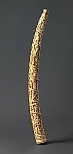 Tusk with figurative relief by Kongo artist
