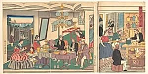 歌川芳員画　「横浜異人屋敷之圖」|A Foreign Residence in Yokohama by Utagawa Yoshikazu