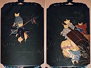 Case (Inrō) with Fox Wedding Procession by Shibata Zeshin