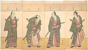 Ichikawa Danjūrō V in the Scene "Five Chivalrous Commoners" from the Play A Soga Drama on the First Festival Day by Katsukawa Shunshō　勝川春章