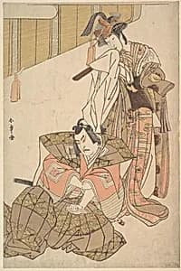 The Third Ichikawa Yaozo and Mimasu Tokujiro by Katsukawa Shunshō　勝川春章