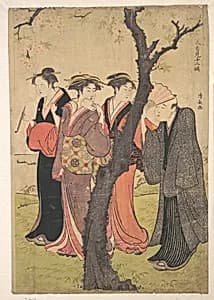 Cherry Blosson Viewing at Gotenyama by Torii Kiyonaga