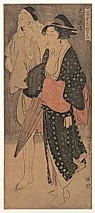 Couple in an Evening Shower, From the series Three Evening Pleasures of the Floating World by Kitagawa Utamaro