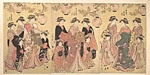 The Yoshiwara Parade in Autumn by Chōbunsai Eishi