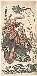 The First Nakamura Sukegoro in the Role of Ōmi Kotōda in "Kiku wa Mukashi Soga-monogatari" by Torii Kiyohiro