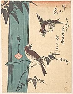 Bamboo and Sparrows by Utagawa Hiroshige