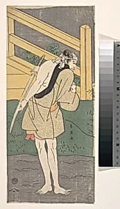 Arashi Ryuzo as a Man Clad only in a Pale Blue Garment by Katsukawa Shun'ei 勝川春英