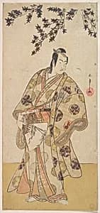 The Third Ichikawa Yaozō as a Daimyo Standing Under a Maple Tree by Katsukawa Shunshō　勝川春章