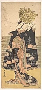 The First Nakamura Nakazo in the Role of the Ghost of Shiragiku by Katsukawa Shunshō　勝川春章