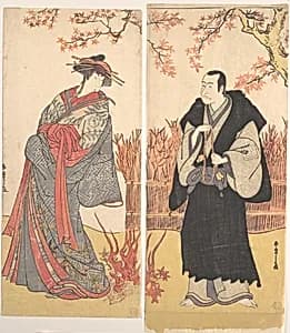 The Second Segawa Tomisaburo as a Tall Courtesan Standing in a Room by Katsukawa Shunshō　勝川春章