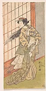 The First Nakamura Tomijuro as an Angry Woman Standing in a Room by Katsukawa Shunshō　勝川春章