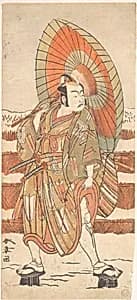 The Second Ichikawa Yaozo as a Samurai Standing in the Snow by Katsukawa Shunshō　勝川春章