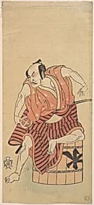 The Third Otani Hiroemon as an Otokodate Seated Upon an Inverted Tub by Katsukawa Shunshō　勝川春章