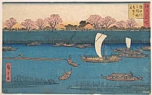 Sumidagawa Mimeguri Hana Zakari no Kei by Utagawa Hiroshige II