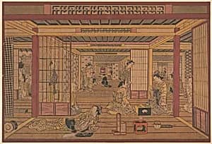 An Interior View in the Yoshiwara by Torii Kiyotada