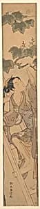 Young Woman Climbing a Ladder by Suzuki Harunobu