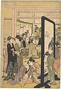 The Artist Kitao Masanobu Relaxing at a Party by Kitagawa Utamaro