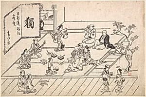 Interior Scene in the Yoshiwara by Hishikawa Moronobu 菱川師宣