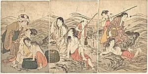 Girl Fishers and Bathers by Kitagawa Utamaro