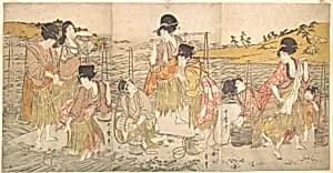 The Dance of the Beach Maidens by Kitagawa Utamaro