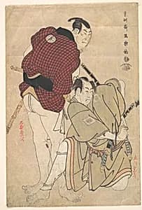 Ichikawa Omezō as Tomita Hyōtarō and Ōtani Oniji III as Ukiyo Tohei by Tōshūsai Sharaku