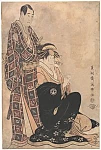 Sagawa Kikunojo III as the Courtesan Katsuragi,and Sawamura Sojuro by Tōshūsai Sharaku