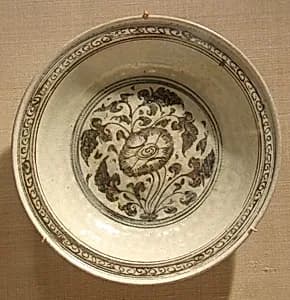 Dish with Peony Design by Unknown Artist
