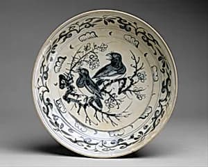 Dish with "Magpie" by Unknown Artist