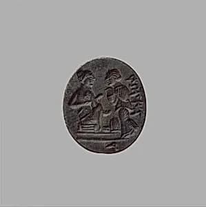 Intaglio Ring with Two Figures by Unknown Artist