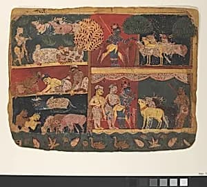 Krishna and the Cowherds: Page from a Dispersed Bhagavata Purana (Ancient Stories of Lord Vishnu) by Unknown Artist