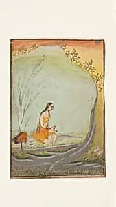 A Lady Applying Henna to Her Foot by Ustad Mohamed, son of Murad